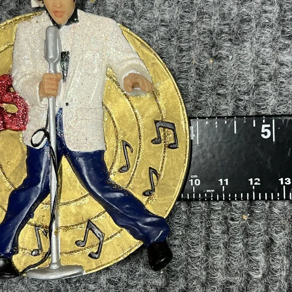 VTG 2002‎ Kurt Adler ELVIS PRESLEY Ornament Christmas Tree 4.5x4 Gold Record 3D